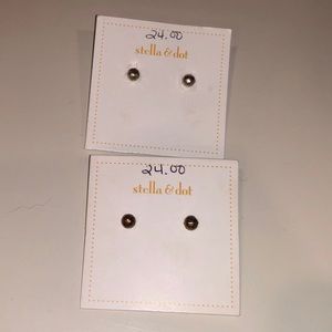 Hammered Gold and Silver Stud Earrings